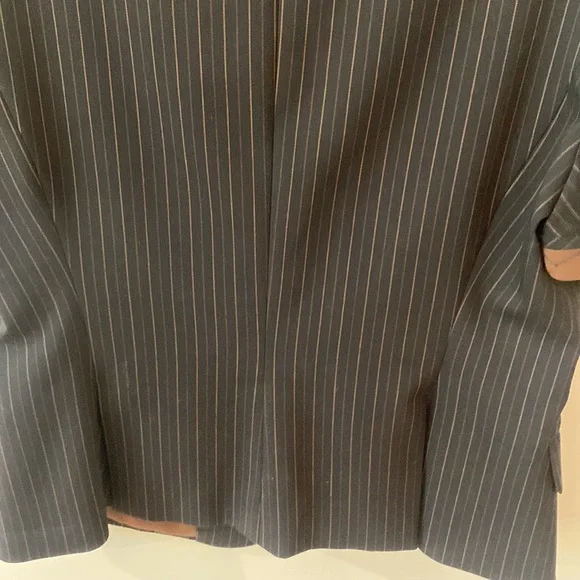 BCBGMaxAzria short sleeve jacket striped menswear navy Blazer M - Picture 7 of 12